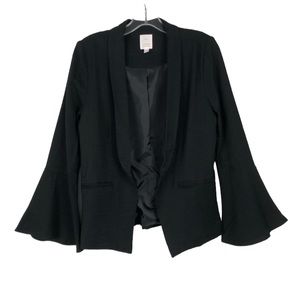 LC Lauren Conrad Black Open Front Blazer with Flared Sleeves